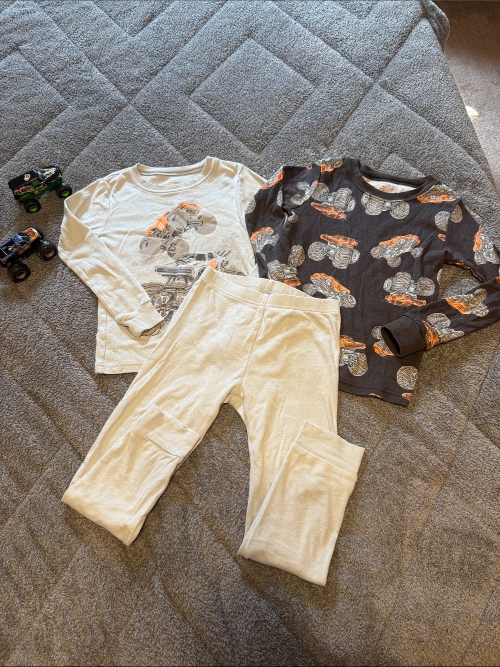 Carter's Monster Truck 2-Piece Pajama Set - Beige & Black